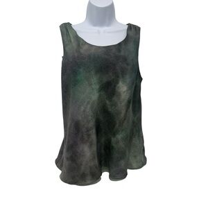 Giorgio Armani Main Line Green Sleeveless 100% Silk Top, Size 6